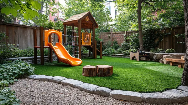 artificial grass backyard design ideas